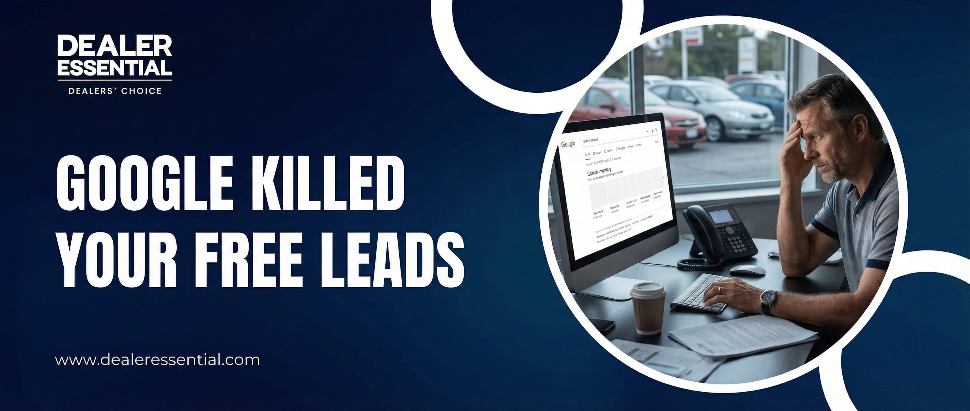 Dealer looking at empty Google search results where vehicle listings used to appear