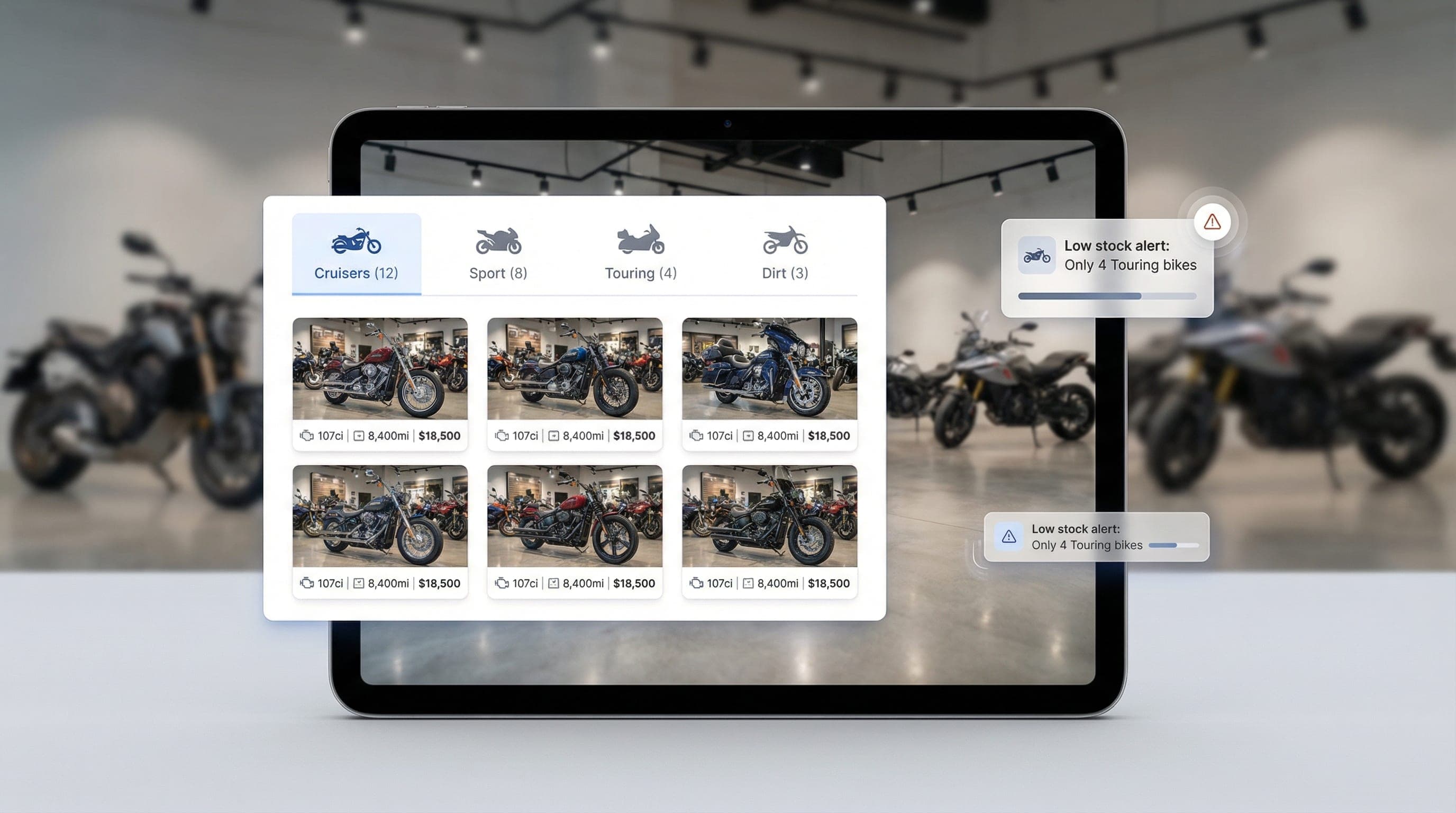 Dealer Essential dashboard for Motorcycle Dealers