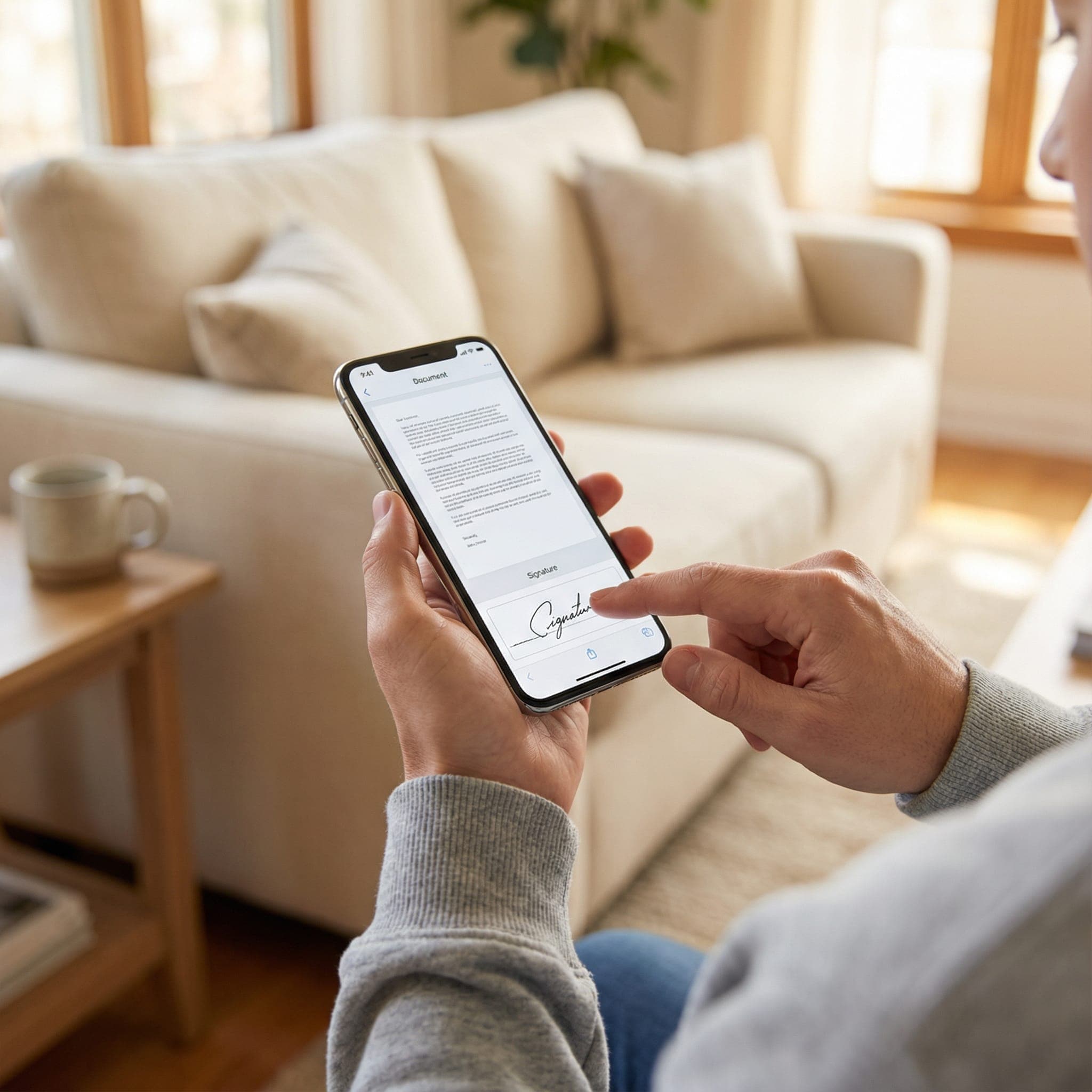 2. Customer Signs on Their Phone